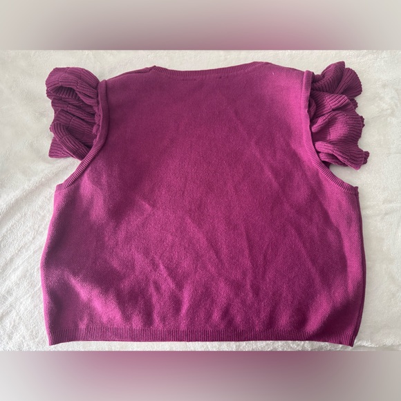 Purple Crop Top Sweater with Cheetah Design - Picture 2 of 4